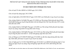 Quyết định 190/QĐ-UBND năm 2013 Quy hoạch xây dựng vùng Quảng Ngãi 2020 2030