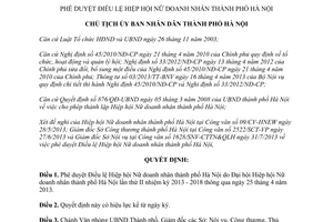 Quyết định 4832/QĐ-UBND năm 2013 Điều lệ Hiệp hội Nữ doanh nhân Hà Nội