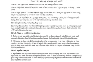 Thông tư 110/2013/TT-BTC dự toán sử dụng ngân sách bảo vệ bí mật nhà nước