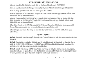 Quyết định 33/2013/QĐ-UBND Quy chế bảo vệ bí mật nhà nước Lào Cai