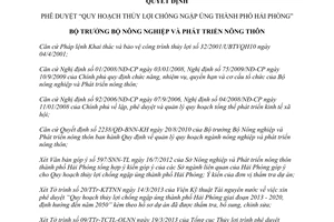 Quyết định 1881/QĐ-BNN-TCTL Quy hoạch thủy lợi chống ngập úng Hải Phòng 2013