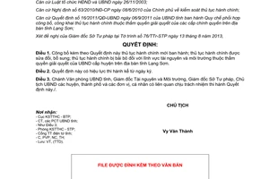 Quyết định 1157/QĐ-UBND năm 2013 thủ tục hành chính tài nguyên môi trường Lạng Sơn