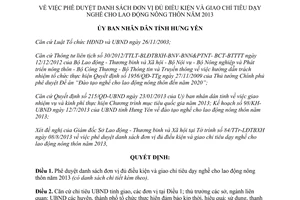 Quyết định 1588/QĐ-UBND 2013 đơn vị đủ điều kiện chỉ tiêu dạy nghề lao động nông thôn Hưng Yên