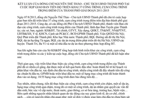 Thông báo 242/TB-UBND 2013 triển khai 37 công trình trọng điểm Hà Nội 2011 2015