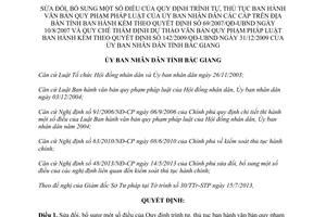 Quyết định 383/2013/QĐ-UBND trình tự thủ tục ban hành văn bản pháp luật Bắc Giang