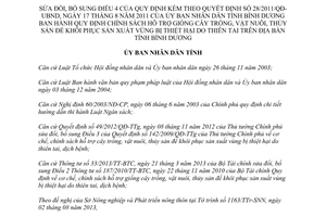 Quyết định 21/2013/QĐ-UBND chính sách hỗ trợ giống khôi phục do thiên tai Bình Dương