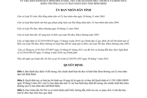 Quyết định 30/2013/QĐ-UBND đối tượng tiêu chuẩn danh hiệu thi đua khen thưởng Bình Định