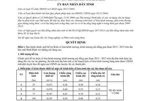 Quyết định 29/2013/QĐ-UBND chính sách hỗ trợ kiên cố hóa kênh mương 2013 2015 Bình Định