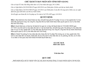 Quyết định 1959/QĐ-UBND năm 2013 phối hợp công bố công khai thủ tục hành chính Ủy ban Tiền Giang