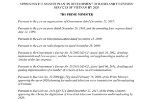Decision No.1448/QD-TTg  2013 development of radio and television services of Vietnam