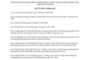 Quyết định 1448/QĐ-TTg năm 2013 phát triển dịch vụ phát thanh truyền hình Việt Nam 2020