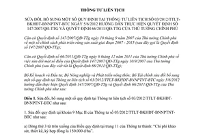 Thông tư liên tịch 04/2013/TTLT-BKHĐT-BNNPTNT-BTC sửa đổi phát triển rừng sản xuất giai đoạn 2007 2015