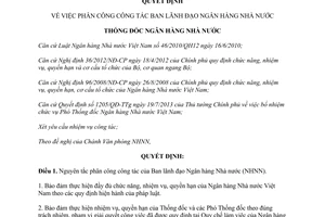 Quyết định 1785/QĐ-NHNN năm 2013 phân công công tác lãnh đạo ngân hàng nhà nước