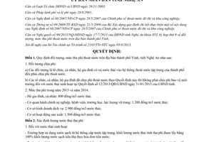 Quyết định 43/2013/QĐ-UBND đối tượng mức thu phí thoát nước Vinh tỉnh Nghệ An