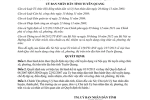 Quyết định 16/2013/QĐ-UBND tuyển dụng thi tuyển công chức xã phường thị trấn Tuyên Quang