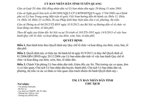 Quyết định 17/2013/QĐ-UBND tổ chức hoạt động thôn xóm bản tổ dân phố Tuyên Quang