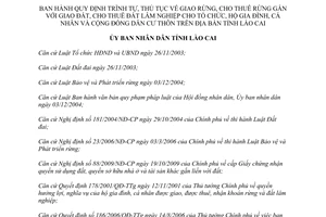 Quyết định 34/2013/QĐ-UBND trình tự thủ tục giao rừng cho thuê rừng Lào Cai