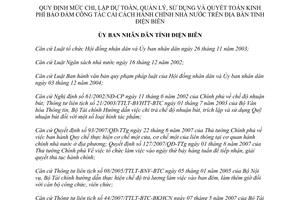 Quyết định 18/2013/QĐ-UBND quyết toán kinh phí cải cách hành chính nhà nước Điện Biên