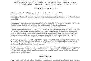 Quyết định 24/2013/QĐ-UBND mức chi hỗ trợ phát lại chương trình phát thanh truyền hình Gia Lai