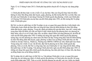 Nghị quyết 101/NQ-CP năm 2013 phiên họp xây dựng pháp luật    phiên họp xây dựng pháp luật