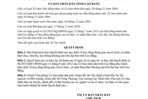 Quyết định 13/2013/QĐ-UBND huy động đóng góp khai thác lưu thông khoáng sản Cao Bằng