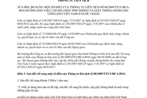 Thông tư liên tịch 08/2013/TTLT/BCA-BNG sửa đổi 08/2009/TTLT/BCA-BNG cấp hộ chiếu phổ thông giấy thông hành