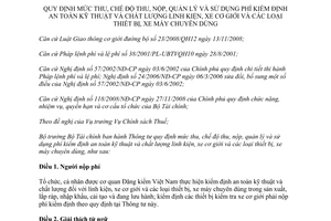 Thông tư 114/2013/TT-BTC mức thu chế độ thu nộp quản lý sử dụng phí kiểm định xe cơ giới