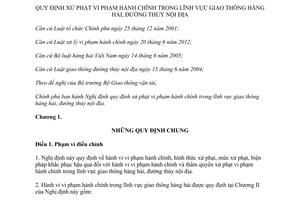 Nghị định 93/2013/NĐ-CP xử phạt vi phạm hành chính giao thông hàng hải đường thủy nội địa