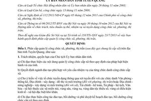 Quyết định 15/2013/QĐ-UBND phân cấp quản lý công chức xã thị trấn Tuyên Quang