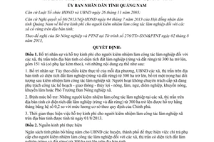 Quyết định 24/2013/QĐ-UBND bố trí nhân sự hỗ trợ kinh phí công tác lâm nghiệp Quảng Nam