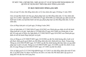 Quyết định 14/2013/QĐ-UBND sử dụng Phí thẩm định cấp quyền sử dụng đất Lạng Sơn