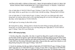 Thông tư 13/2013/TT-BLĐTBXH Hướng dẫn 73/2013/NĐ-CP điều chỉnh lương hưu trợ cấp bảo hiểm