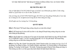 Quyết định 3029/QĐ-BYT năm 2013 tăng cường công tác an toàn tiêm chủng