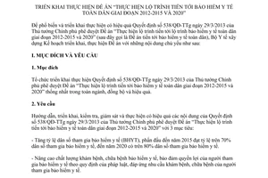 Kế hoạch 605/KH-BYT 2013 Đề án thực hiện lộ trình tiến tới Bảo hiểm y tế toàn dân 2012 2015 và 2020