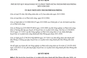 Quyết định 1600/QĐ-UBND 2013 phê duyệt Quy hoạch bảo vệ phát triển rừng Hải Phòng đến 2020