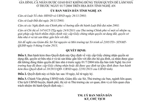 Quyết định 46/2013/QĐ-UBND cấp Giấy chứng nhận quyền sử dụng đất nhà ở tài sản khác Nghệ An