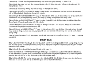 Quyết định 373/2013/QĐ-UBND quản lý hoạt động bến khách ngang sông Bắc Giang