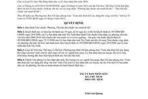 Quyết định 33/2013/QĐ-UBND Tiêu chuẩn phường Thị trấn đạt chuẩn văn minh đô thị Tây Ninh