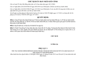 Quyết định 2098/QĐ-UBND 2013 công bố TTHC Ban Quản lý Khu kinh tế Bình Định