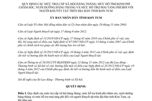 Quyết định 28/2013/QĐ-UBND trợ cấp xã hội hàng tháng người khuyết tật Kon Tum