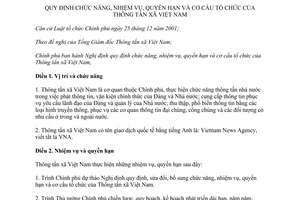 Nghị định 88/2013/NĐ-CP chức năng nhiệm vụ quyền hạn Thông tấn xã Việt Nam