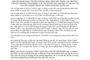 Thông tư 31/2013/TT-BGDĐT sửa đổi Quyết định 44/2007/QĐ-BGDĐT học bổng khuyến khích học tập