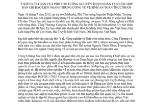 Thông báo 277/TB-VPCP 2013 ý kiến tại cuộc họp về vệ sinh an toàn thực phẩm