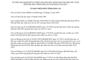 Quyết định 31/2013/QĐ-UBND Phổ cập giáo dục mầm non Long An 2014 2015