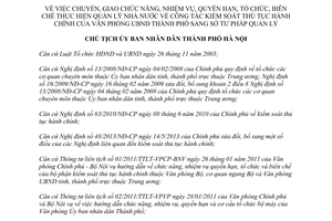 Quyết định 5106/QĐ-UBND năm 2013 quản lý nhà nước công tác kiểm soát thủ tục hành chính Hà Nội