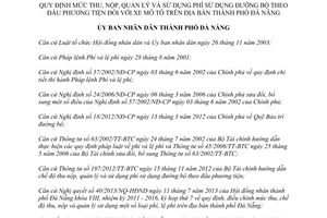Quyết định 27/2013/QĐ-UBND thu nộp quản lý phí sử dụng đường bộ xe mô tô Đà Nẵng