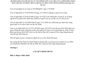 Thông tư 118/2013/TT-BTC quản lý tài chính vốn vay ODA Nhật Bản dự án rừng phòng hộ