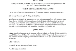 Quyết định 5827/QĐ-UBND 2013 sửa đổi 7068/QĐ-UBND hỗ trợ ngư dân đóng tàu khai thác hải sản Đà Nẵng