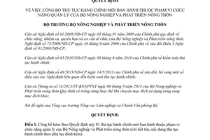 Quyết định 1961/QĐ-BNN-TCLN năm 2013 thủ tục hành chính mới Bộ Nông nghiệp