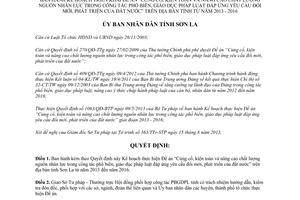 Quyết định 1825/QĐ-UBND 2013 kiện toàn nhân lực phổ biến giáo dục pháp luật Sơn La